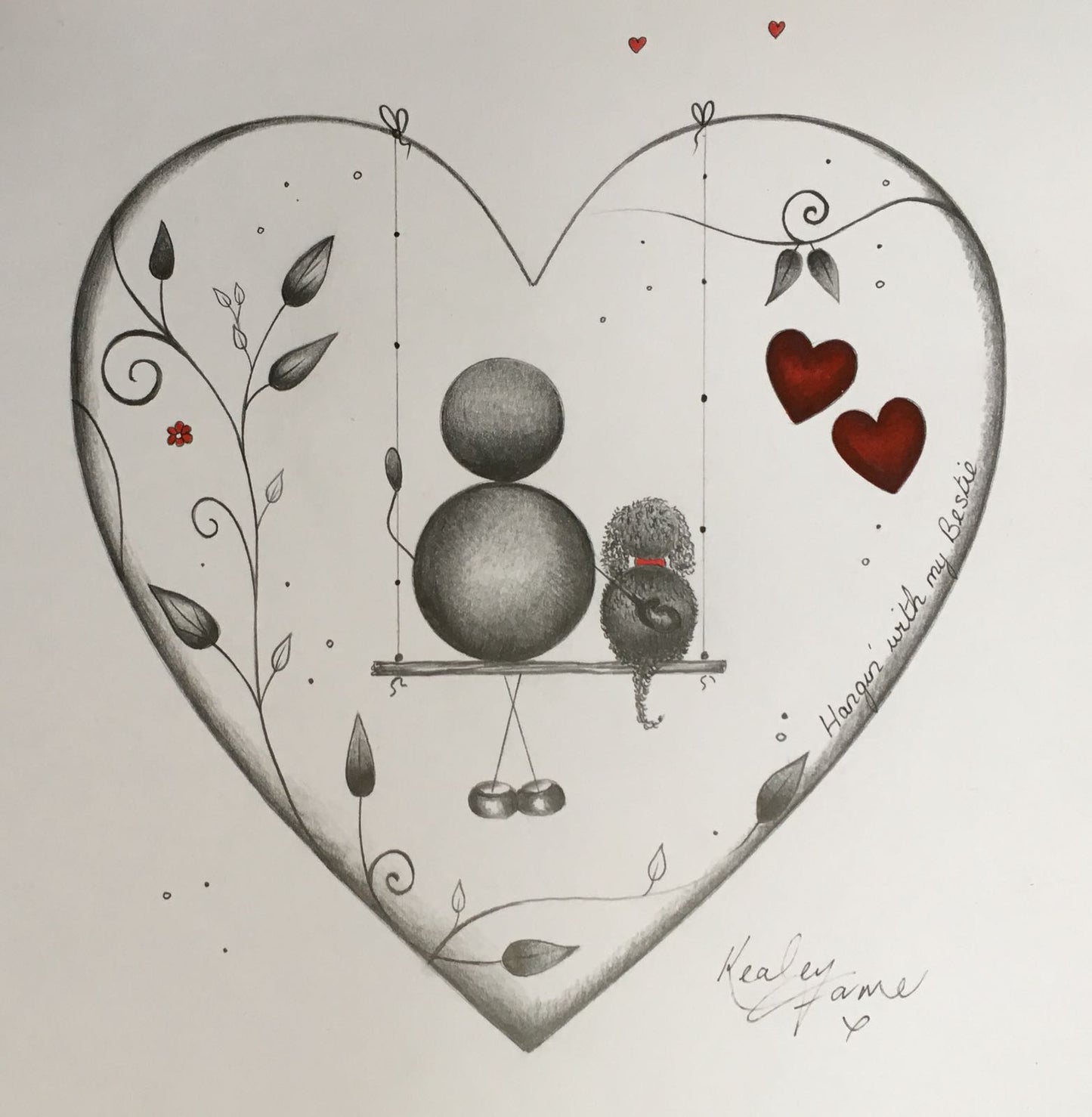 Hanging With My Bestie Original Sketch by Kealey Farmer Sold by The Acorn Gallery. more sketches available. Secure UK Delivery. Shop Online or Call Us 01759 307652.