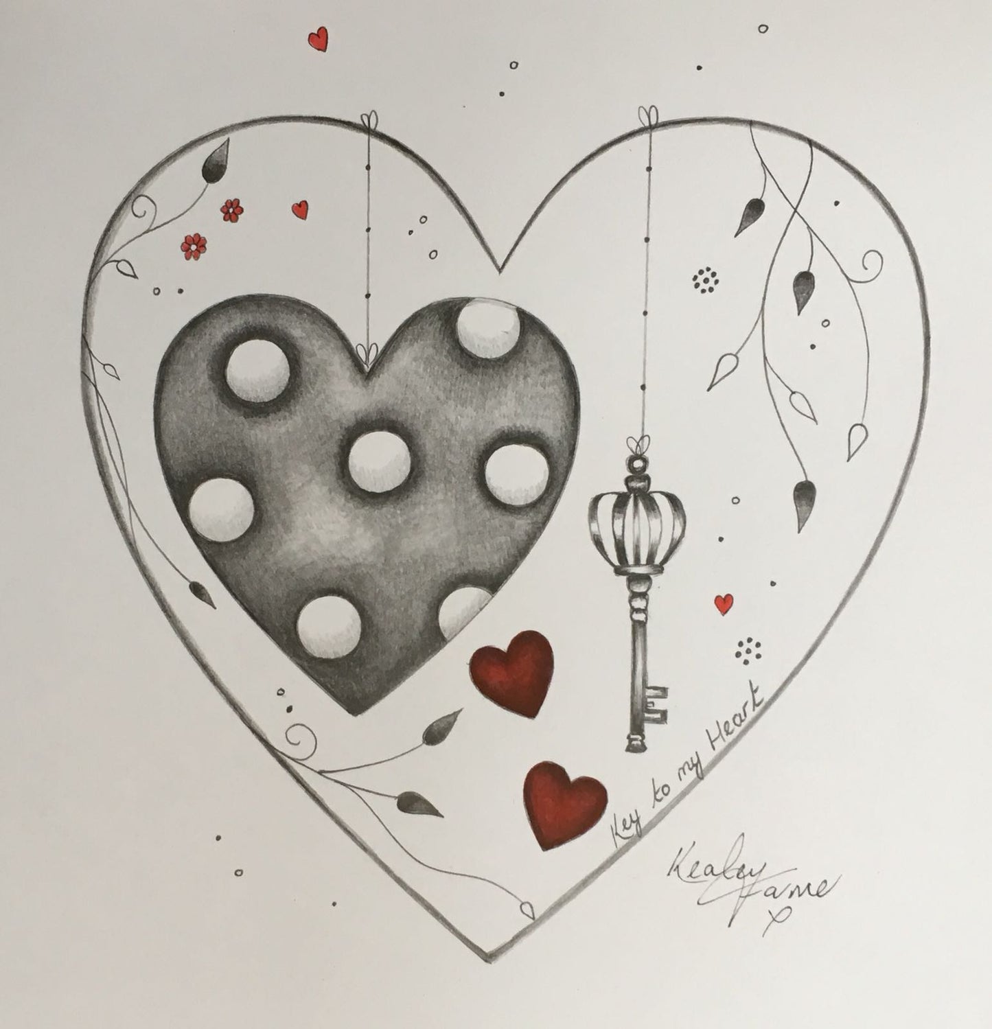 Key to My Heart Original Sketch by Kealey Farmer Sold by The Acorn Gallery. More original sketches available. Secure UK Delivery. Shop Online or Call 01759 307652.