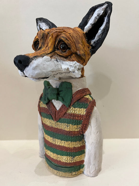 Louise Brown Fox Bust Original Sculpture The Acorn Gallery Pocklington