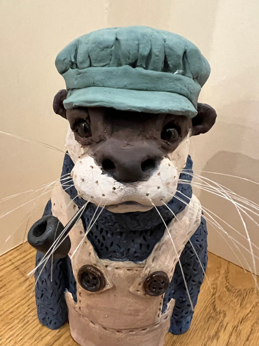 Louise Brown Otter Bust Original Sculpture - The Acorn Gallery, Pocklington