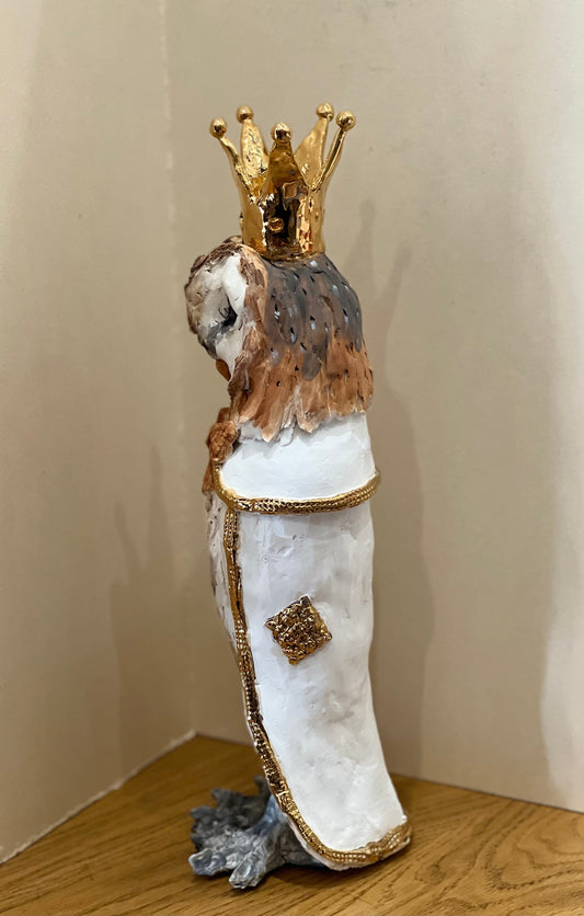 Louise Brown Standing Owl III Original Sculpture - The Acorn Gallery, Pocklington