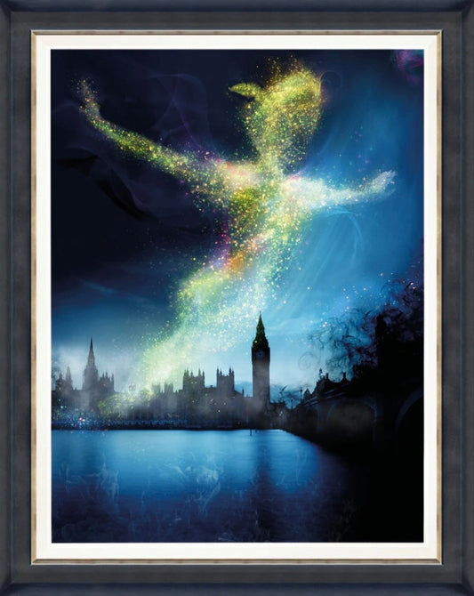 Mark Davies Forever Young Peter Pan Hand Embellished Canvas - The Acorn Gallery, Pocklington