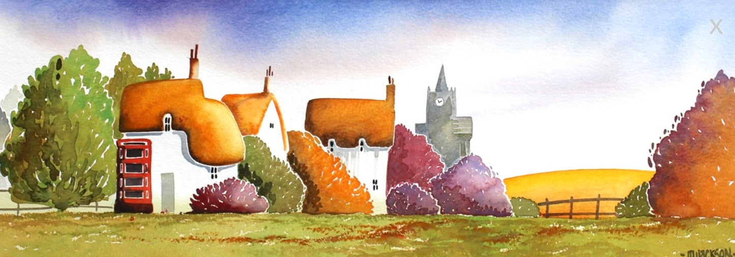 Mike Jackson Country Cottage Original Watercolour Painting