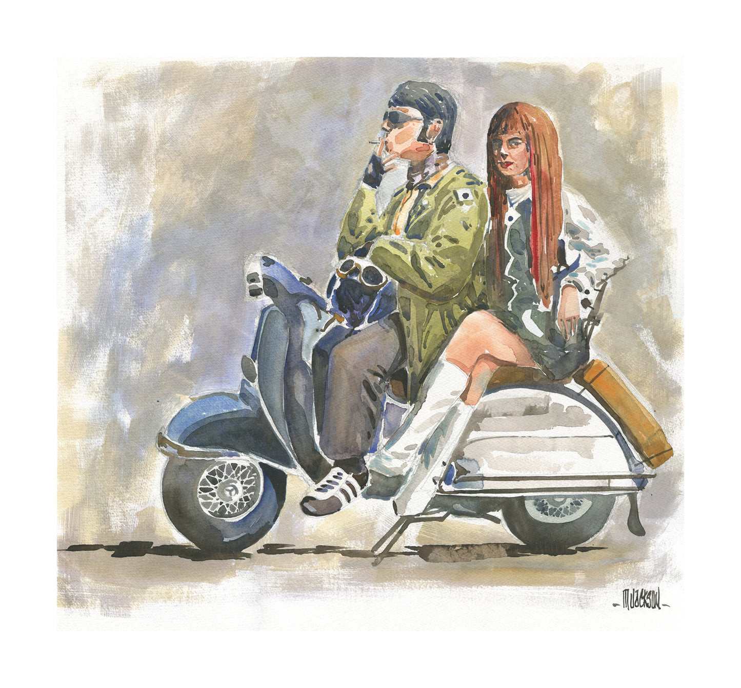 Mike Jackson The Look Original Watercolour Painting - The Acorn Gallery, Pocklington