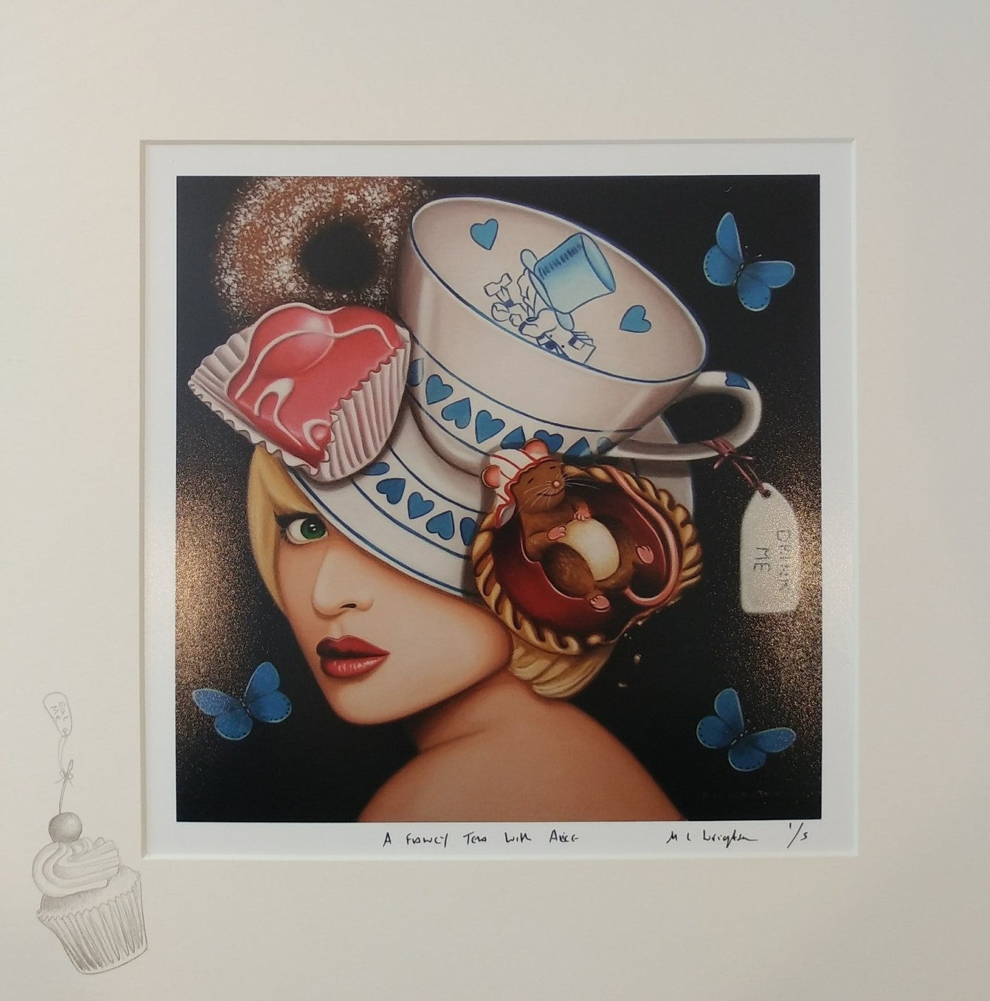 Marie Louise Wrightson A Fancy Tea With Alice Limited Ed Print - The Acorn Gallery, Pocklington. Call us on 01759 307652.