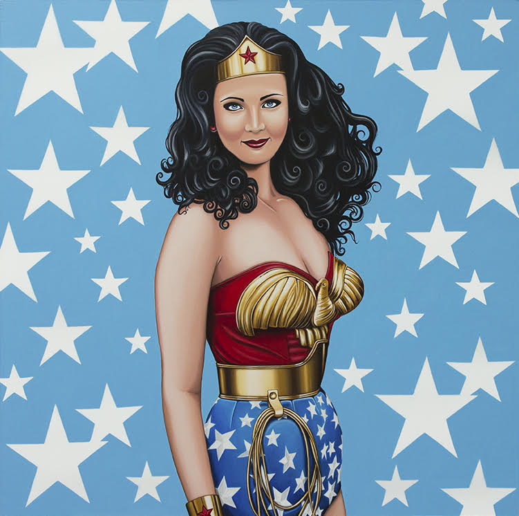 Wonder Woman illustration by Marie Louise Wrightson limited edition print with stars background
