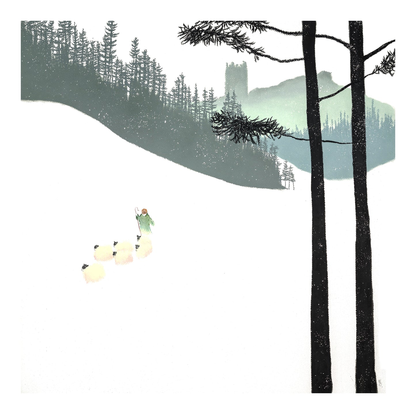 Mackenzie Thorpe Yorkshire Snow Framed - The Acorn Gallery, Pocklington