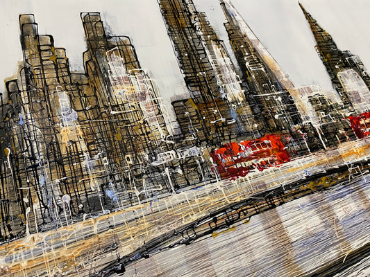 Nigel Cooke London's Banking District Original on Aluminium - The Acorn Gallery, Pocklington