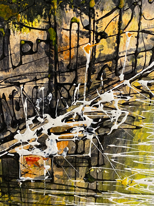 Nigel Cooke Our Bike Original on Board The Acorn Gallery, Pocklington