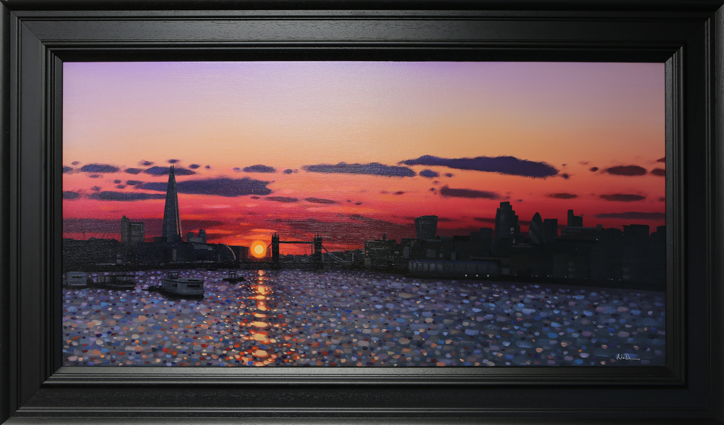 Neil Dawson City Sundown Canvas - The Acorn Gallery, Pocklington