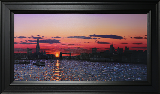 Neil Dawson City Sundown Canvas - The Acorn Gallery, Pocklington