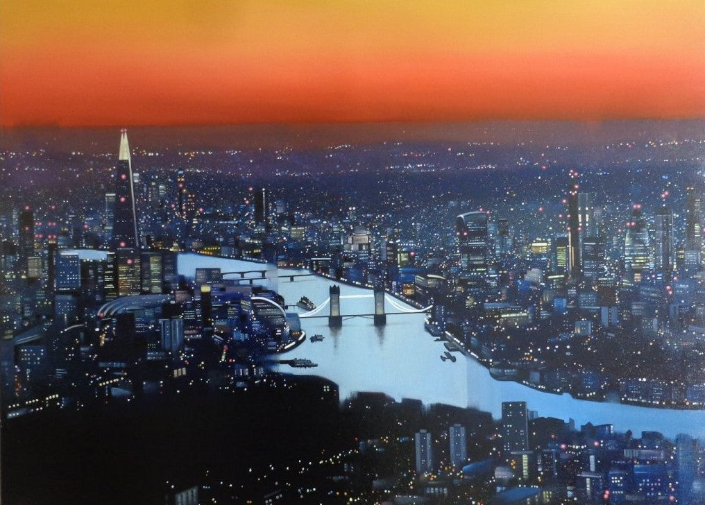 Neil Dawson London Lights Canvas - The Acorn Gallery, Pocklington