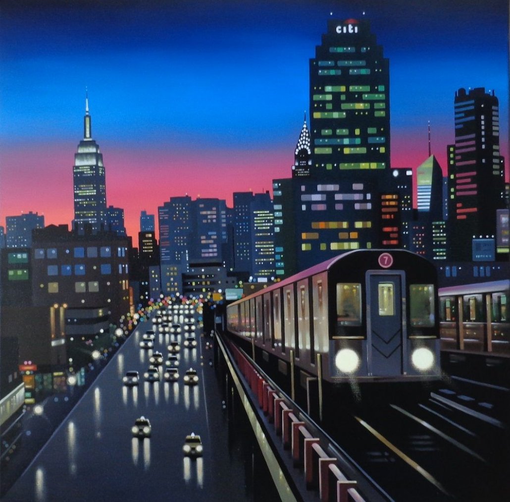 Neil Dawson New York Tracks Canvas - The Acorn Gallery, Pocklington