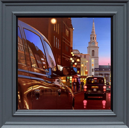 Neil Dawson London Dusk Reflections Canvas - The Acorn Gallery, Pocklington