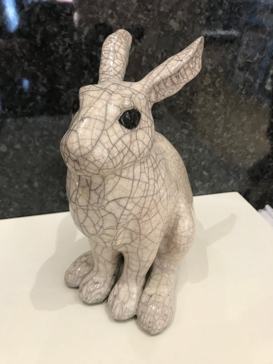 Leveret Raku Sculpture by Paul Jenkins-Sculpture-The Acorn Gallery