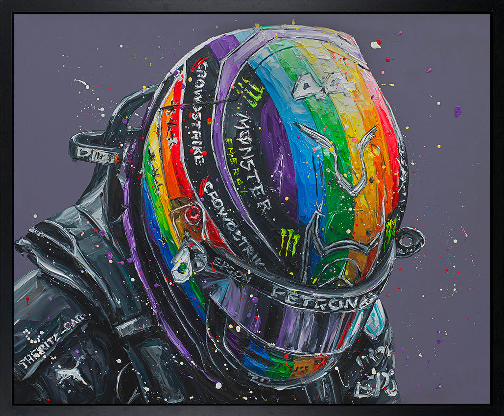 Paul Oz Lewis Rainbow '21 Hand Embellished Canvas - The Acorn Gallery, Pocklington