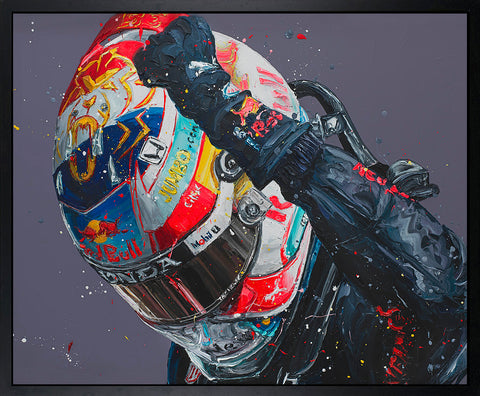 Max Dutch GP '21 Hand Embellished Canvas by Paul Oz