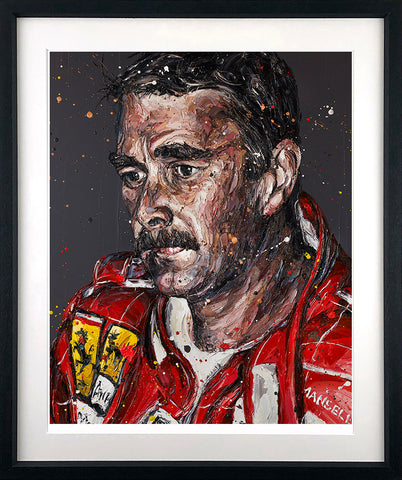 A portrait of Nigel Mansell 1990 by Paul Oz