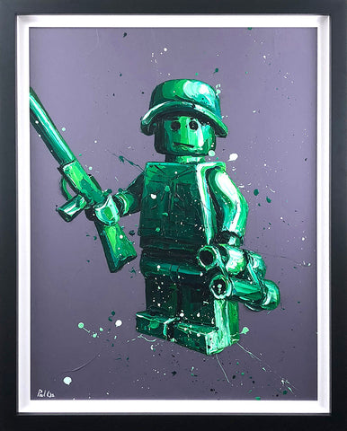 Ryan (Lego Soldier) Hand Embellished Canvas by Paul Oz