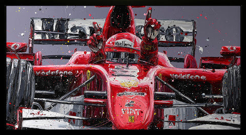 Schumi's Last Win Hand Embellished Canvas by Paul Oz
