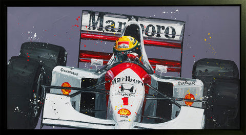 Senna - Monaco '92 Hand Embellished Canvas by Paul Oz