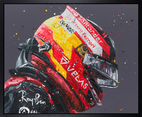 Silverstone Sainz Hand Embellished Canvas by Paul Oz