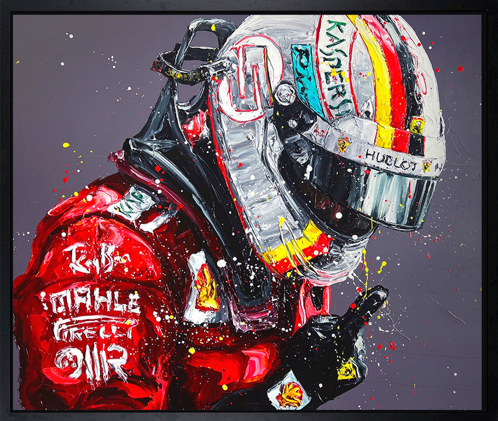 Paul Oz Vettel - Silverstone '18 Hand Embellished Canvas - The Acorn Gallery, Pocklington