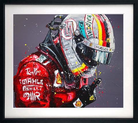 Vettel - Silverstone '18 Paper Print by Paul Oz