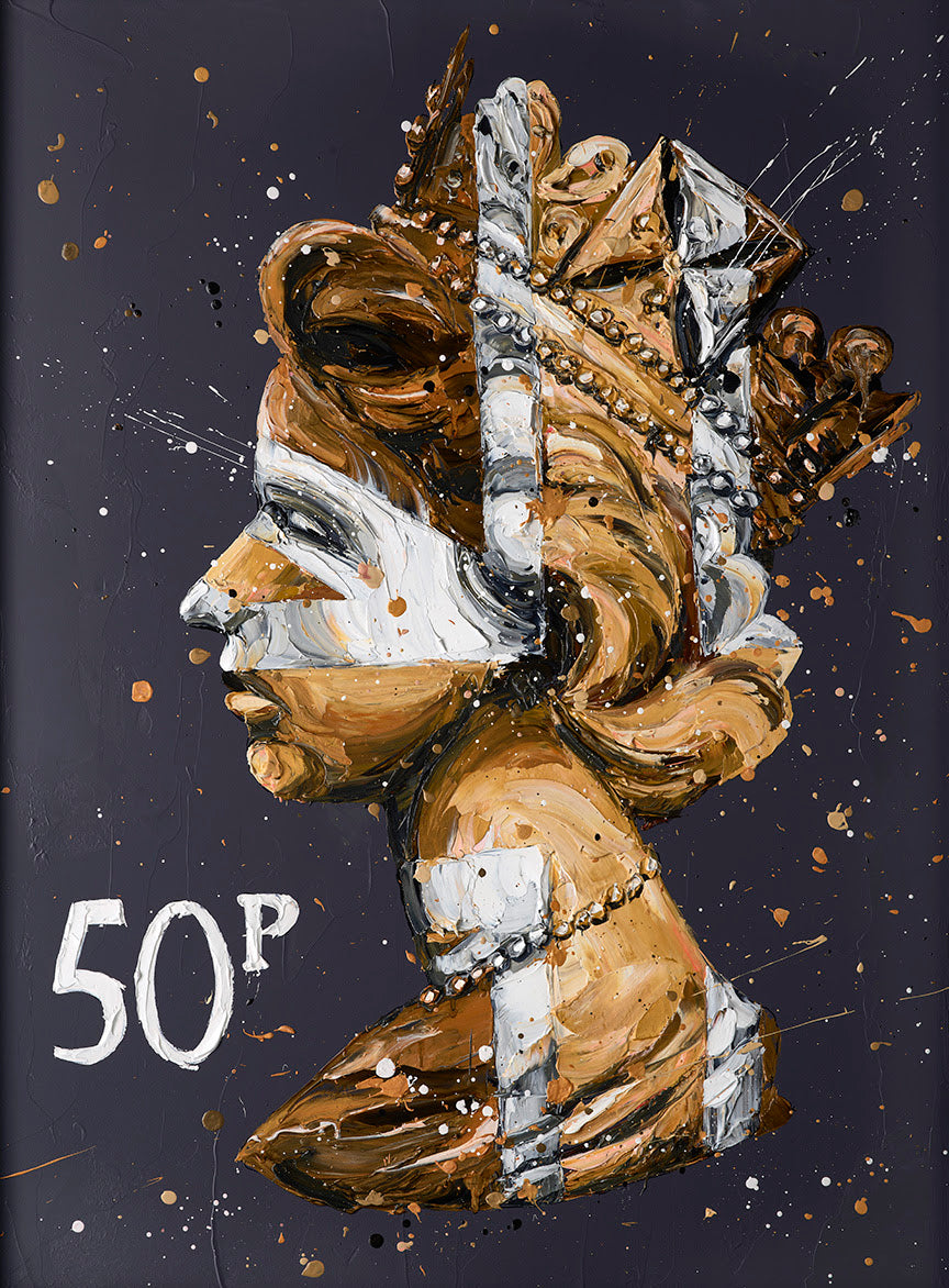 Limited edition 50K Queen paper print by Paul Oz, hand signed and numbered with hand embellishments.