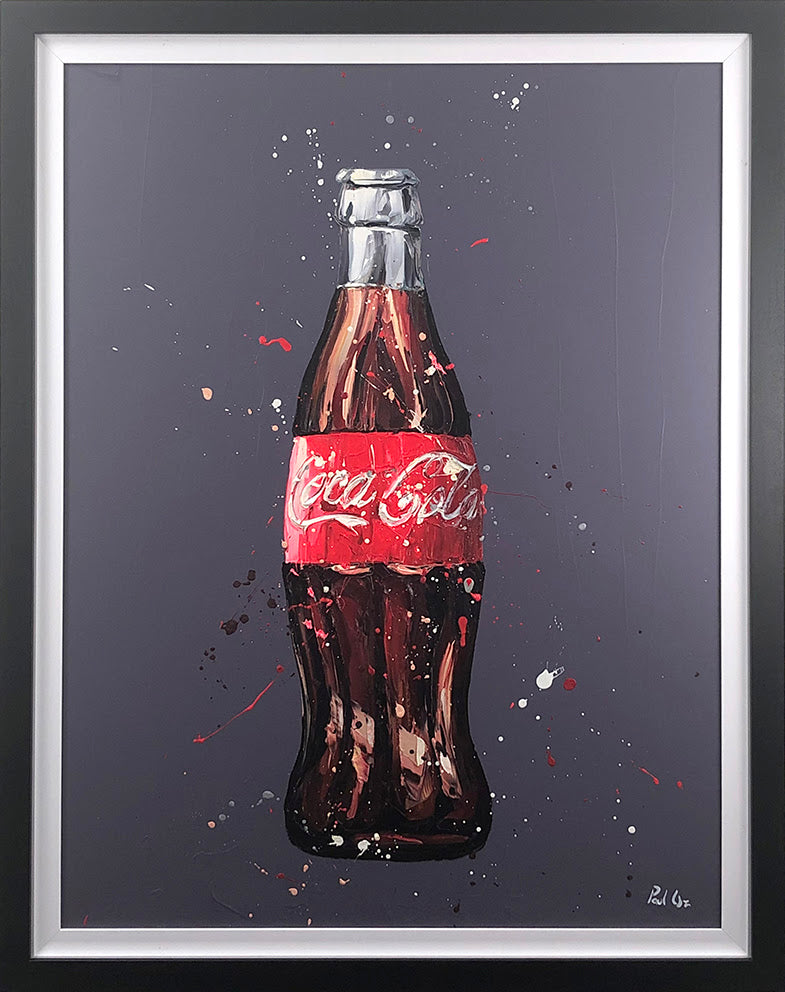 Paul Oz Catch The Wave 80's Bottled Coke Hand Embellished Canvas - The Acorn Gallery, Pocklington