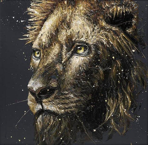 Painting of a lion by Paul Oz