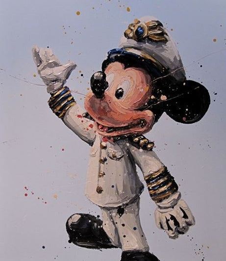 Paul Oz limited edition giclee print of Mickey Mouse in naval uniform hand signed by artist