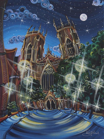 Minster Moonlight Original by Rayford *SOLD*-Original Art-The Acorn Gallery-Rayford-artist-The Acorn Gallery