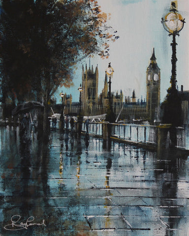 London Study #1 - Embankment Original by Rayford *SOLD*-Original Art-The Acorn Gallery-Rayford-artist-The Acorn Gallery