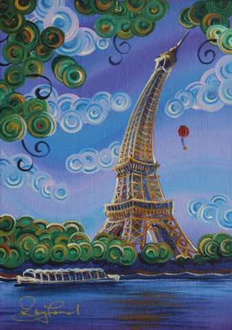 Eiffel Tower Original by Rayford *SOLD*-Original Art-The Acorn Gallery-Rayford-artist-The Acorn Gallery