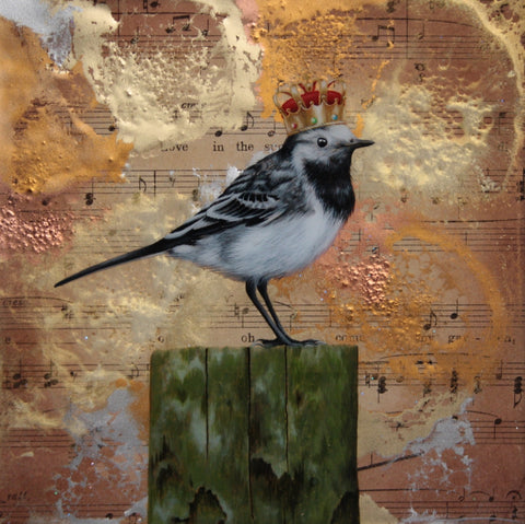 Little Master Wagtail Original by Sarah Louise Ewing-Original Art-The Acorn Gallery
