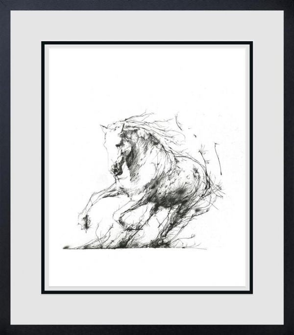Limited edition Scott Tetlow giclee print of horse titled Freedom Standard, hand signed and framed