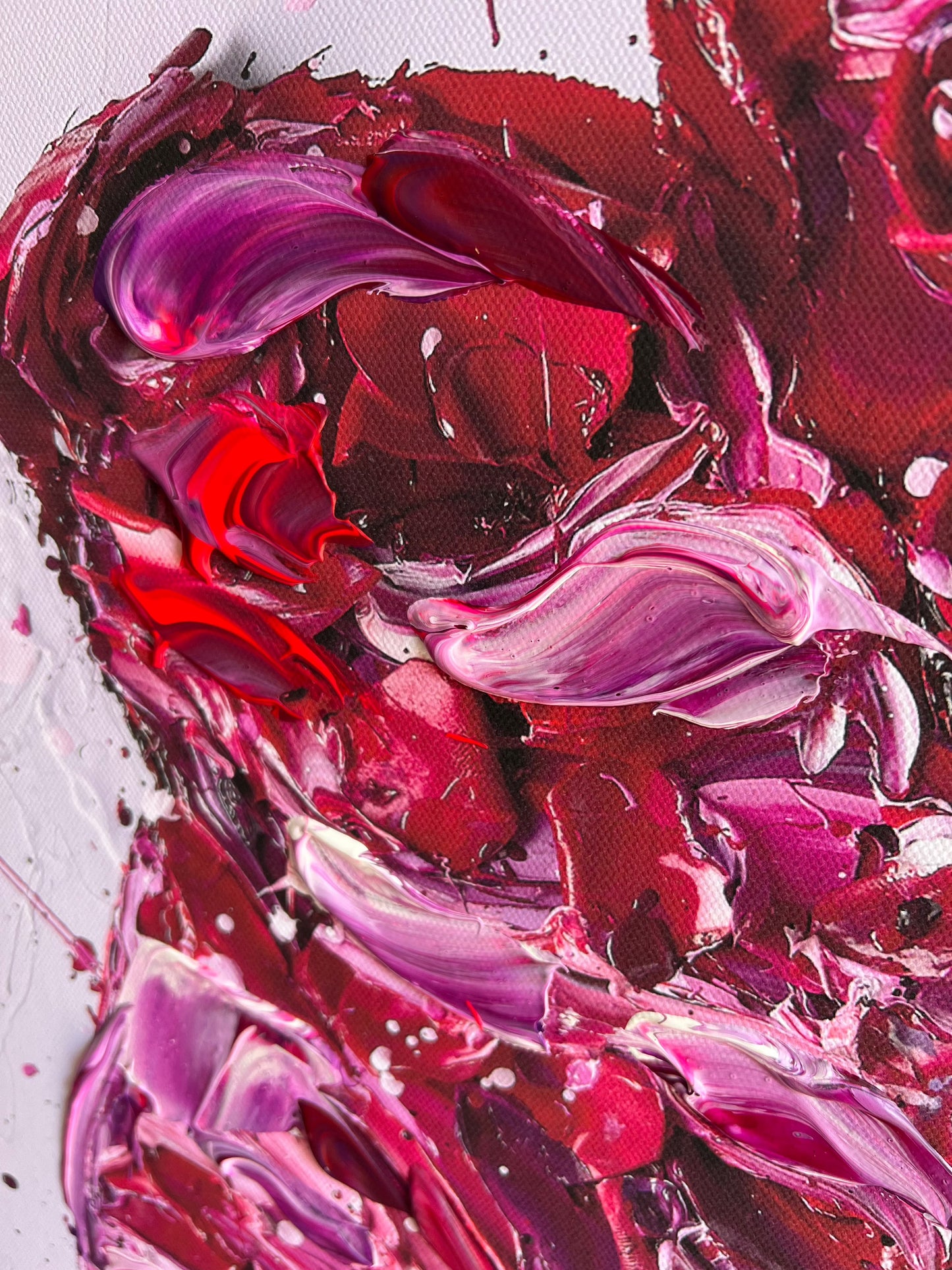 Paul Oz Queen Of Roses Hand Embellished Canvas - The Acorn Gallery, Pocklington