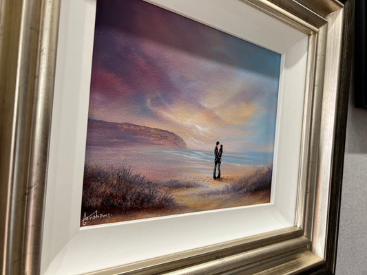 Danny Abrahams Two Hearts Filey Beach Original - The Acorn Gallery, Pocklington