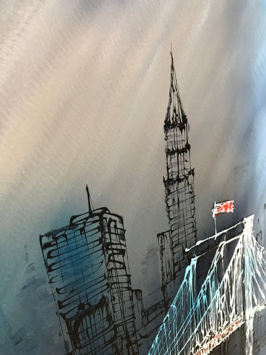 Nigel Cooke Brooklyn Waters Original on Aluminium - The Acorn Gallery, Pocklington