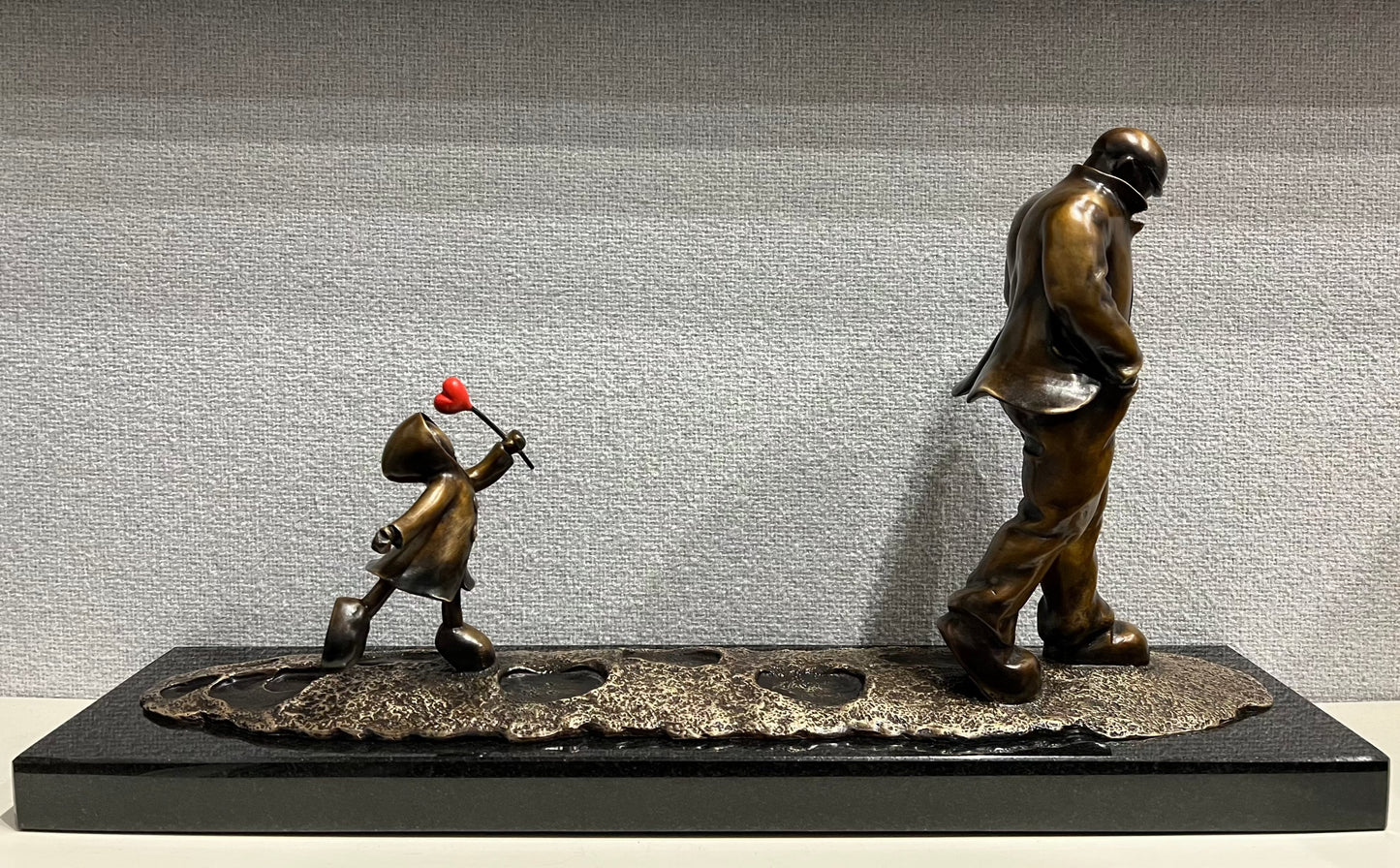Mackenzie Thorpe Following In His Footsteps Bronze Sculpture - The Acorn Gallery, Pocklington