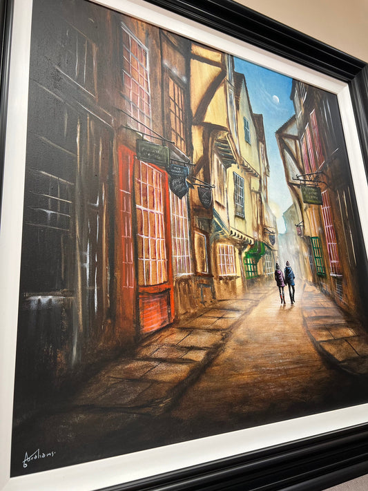 Danny Abrahams A Stroll Down The Shambles Original - The Acorn Gallery, Pocklington