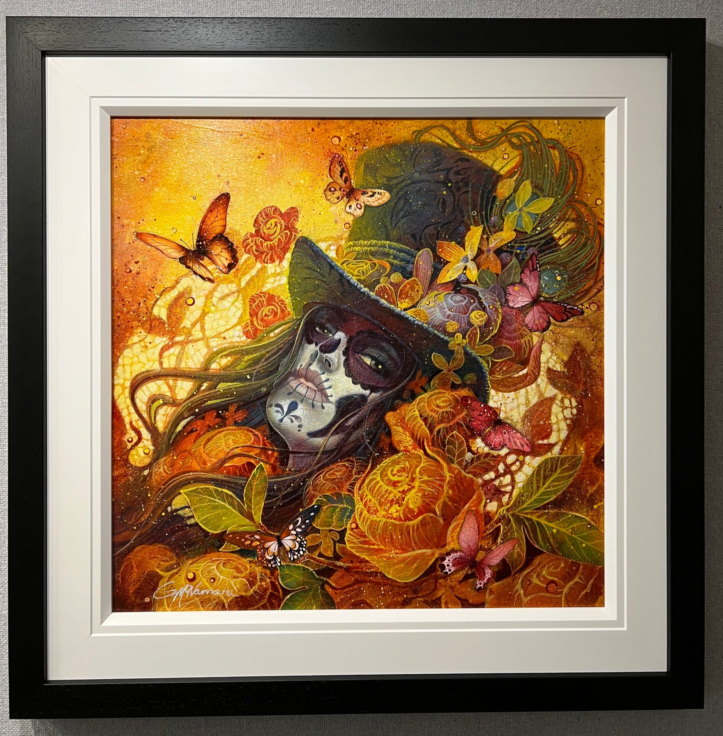 Gary McNamara Enchanted (Day Of The Dead) Original Painting - The Acorn Gallery, Pocklington