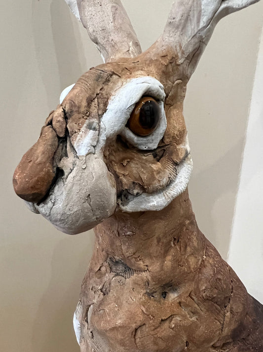 Louise Brown Sitting Hare Original Sculpture - The Acorn Gallery, Pocklington
