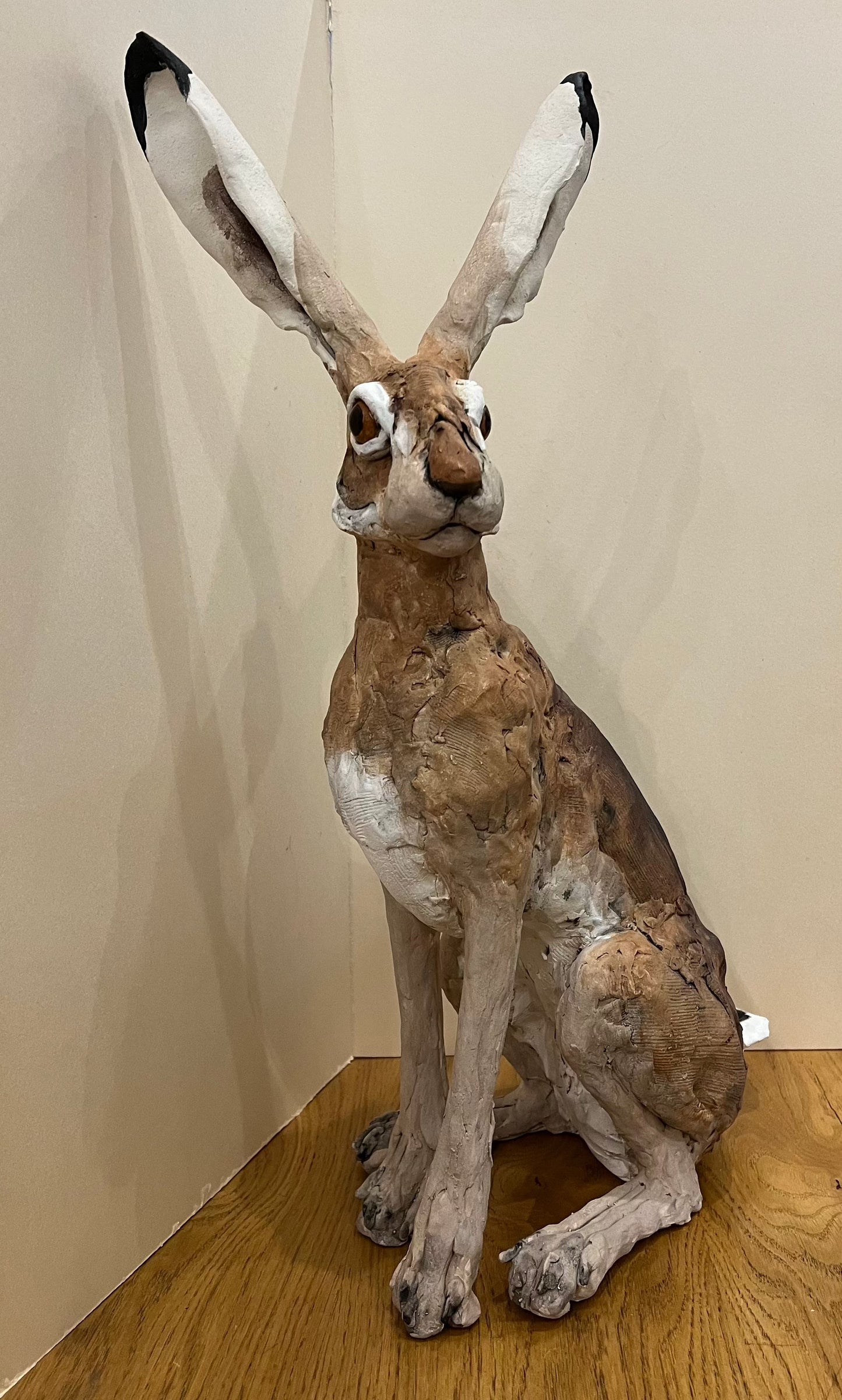 Louise Brown Sitting Hare Original Sculpture - The Acorn Gallery, Pocklington