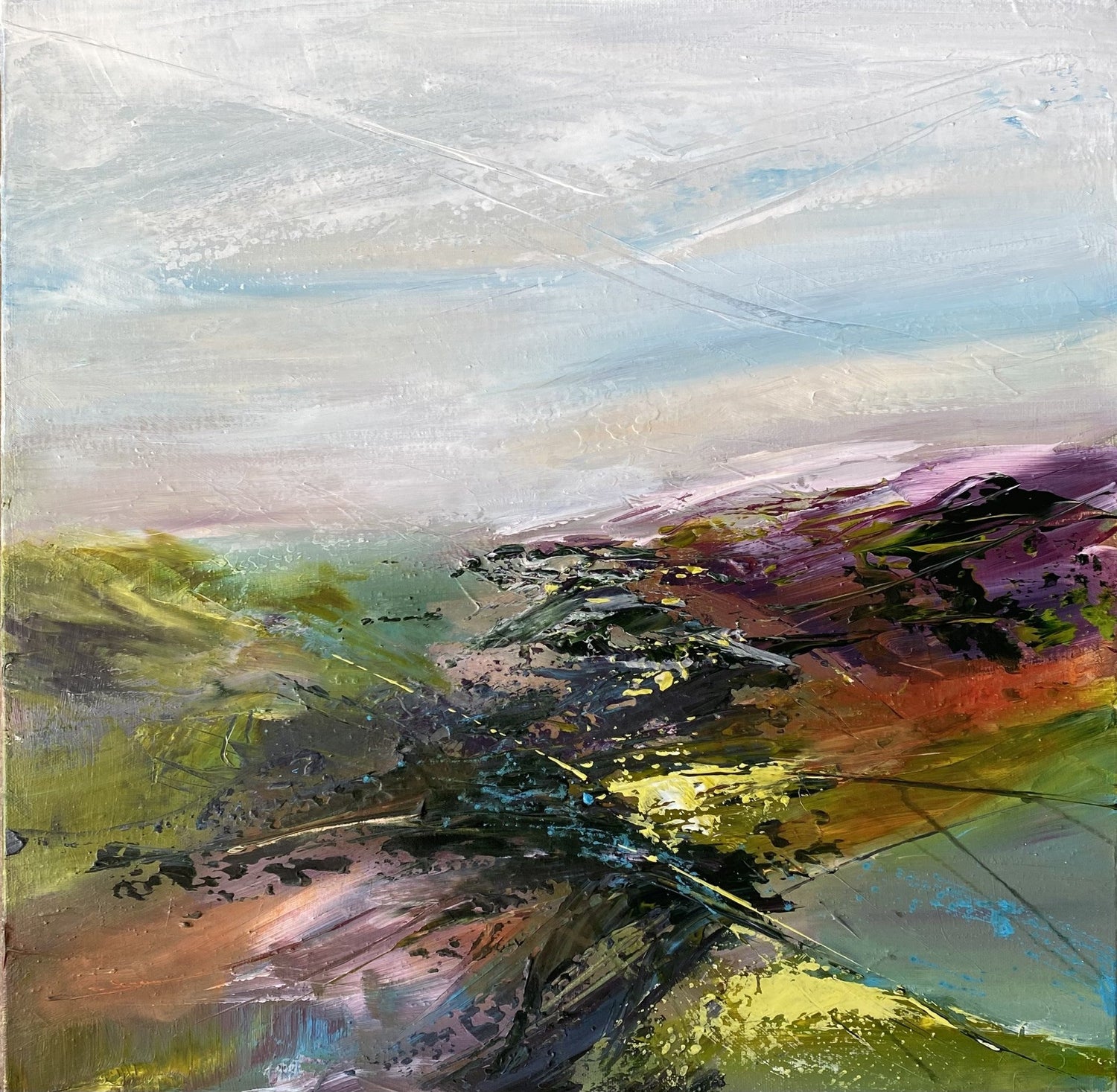  Ali Kippax Transition Original Abstract Painting available from The Acorn Gallery, Pocklington