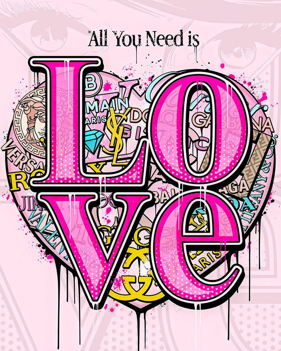 JJ Adams Pop Love All You Need Is available as a limited edition print from The Acorn Gallery, Pocklington
