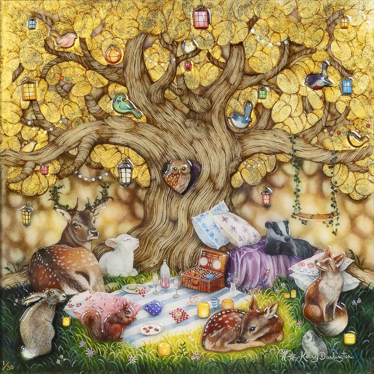 Kerry Darlington Our Golden Canopy a Limited Edition Print  available from The Acorn Gallery, Pocklington 