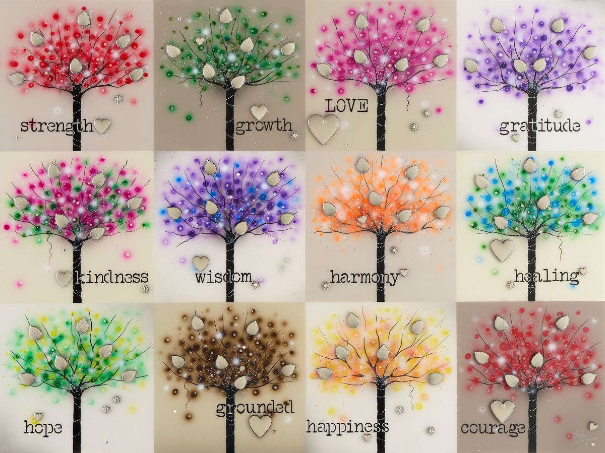 Kealey Farmer Trees Of Life available as an Original Painting and a Limited Edition Print all available from The Acorn Gallery, Pocklington