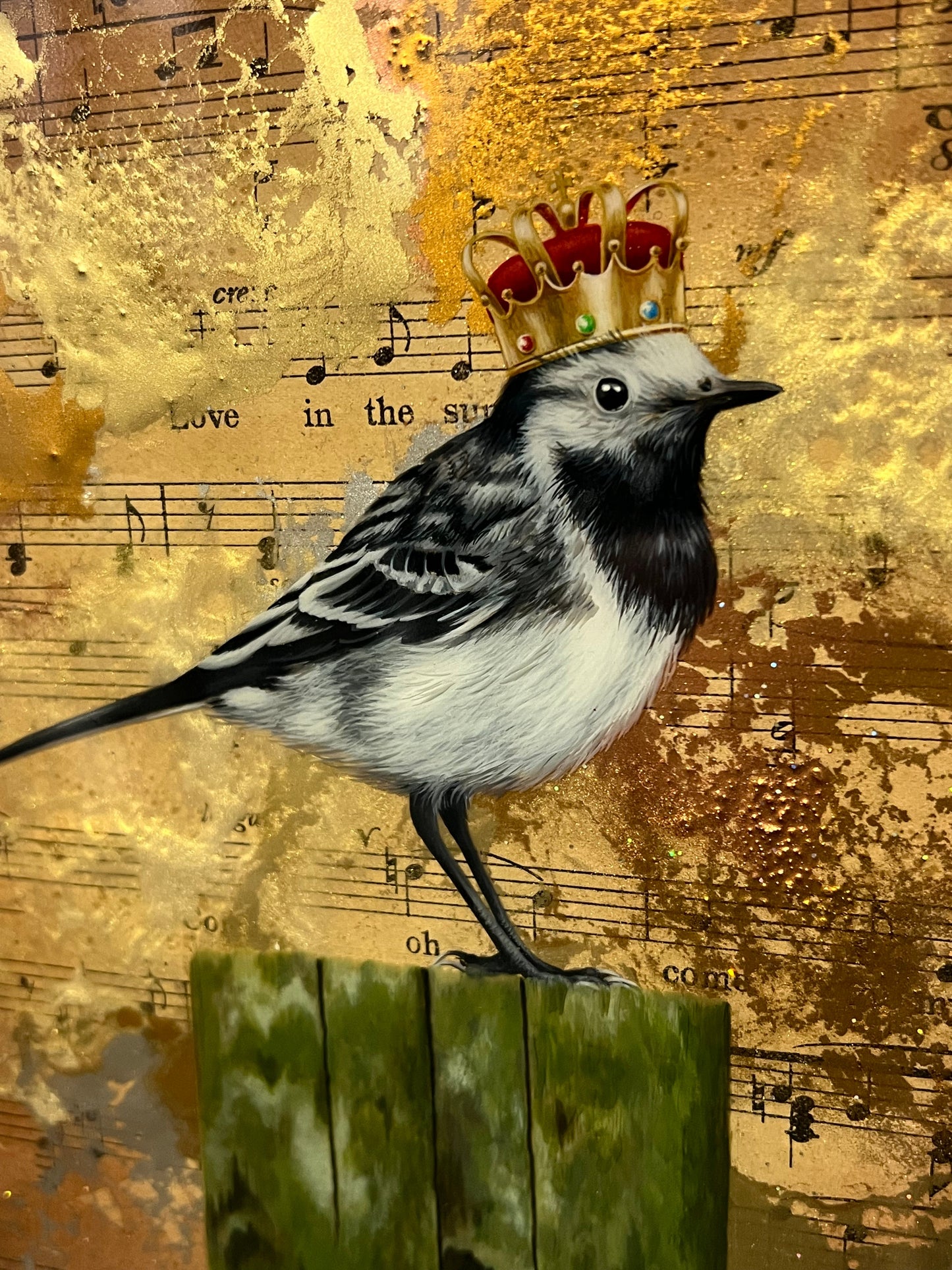 Sarah Louise Ewing Little Master Wagtail Original - Acorn Gallery, Pocklington